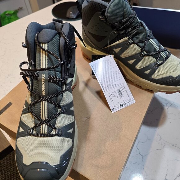 Mens Salomon X ULTRA 360 EDGE MID Gore-Tex Mid Gray Hiking Boot Shoe 10 new - Picture 1 of 16